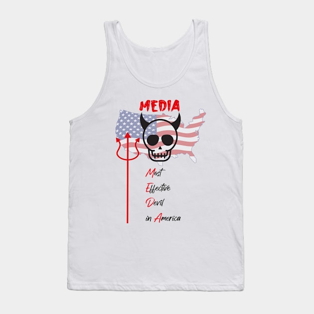 Media Most Effective Devil In America Funny design illustration Tank Top by MerchSpot